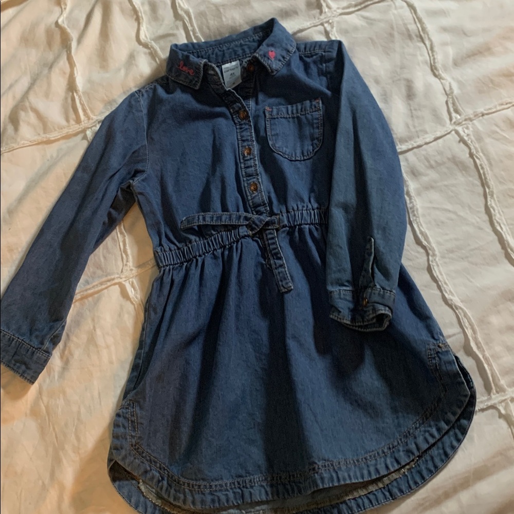 Carters Blue Denim Long Sleeve Dress